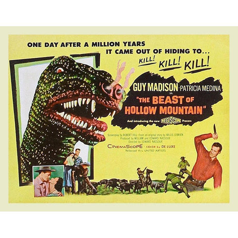 The Beast of Hollow Mountain White Modern Wood Framed Art Print by Hollywood Photo Archive