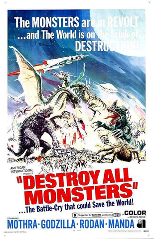 Destroy All Monsters, 1968 White Modern Wood Framed Art Print with Double Matting by Hollywood Photo Archive