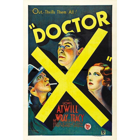 Doctor X Gold Ornate Wood Framed Art Print with Double Matting by Hollywood Photo Archive