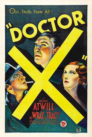 Doctor X Black Ornate Wood Framed Art Print with Double Matting by Hollywood Photo Archive