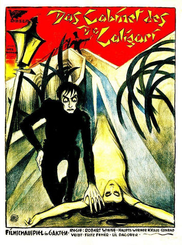 German - The Cabinet of Dr. Caligari Black Ornate Wood Framed Art Print with Double Matting by Hollywood Photo Archive