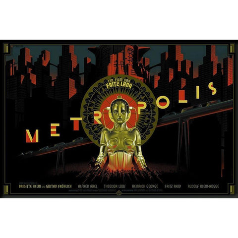 Metropolis Gold Ornate Wood Framed Art Print with Double Matting by Hollywood Photo Archive