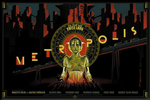 Metropolis Black Ornate Wood Framed Art Print with Double Matting by Hollywood Photo Archive