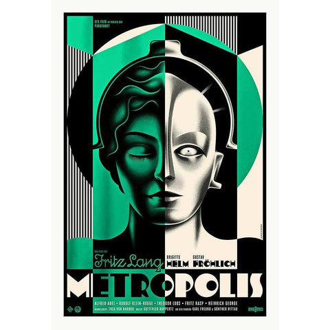 Metropolis - Spot color Gold Ornate Wood Framed Art Print with Double Matting by Hollywood Photo Archive