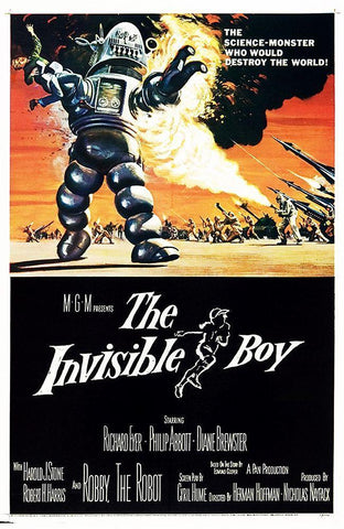 The Invisible Boy, 1957 White Modern Wood Framed Art Print with Double Matting by Hollywood Photo Archive