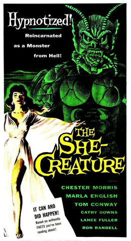 The She-Creature, 1956 White Modern Wood Framed Art Print with Double Matting by Hollywood Photo Archive