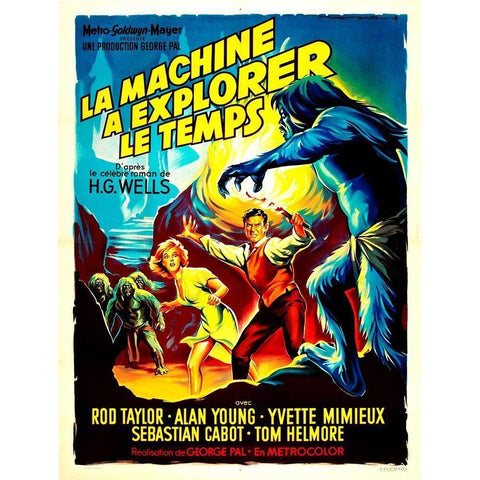 French - The Time Machine Black Modern Wood Framed Art Print with Double Matting by Hollywood Photo Archive