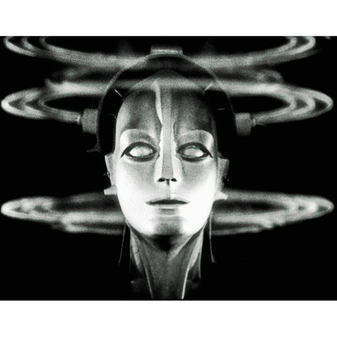 Metropolis - Maschinenmensch - Production Still White Modern Wood Framed Art Print by Hollywood Photo Archive