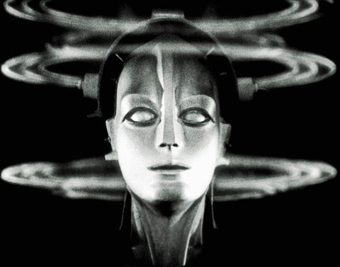 Metropolis - Maschinenmensch - Production Still Black Ornate Wood Framed Art Print with Double Matting by Hollywood Photo Archive