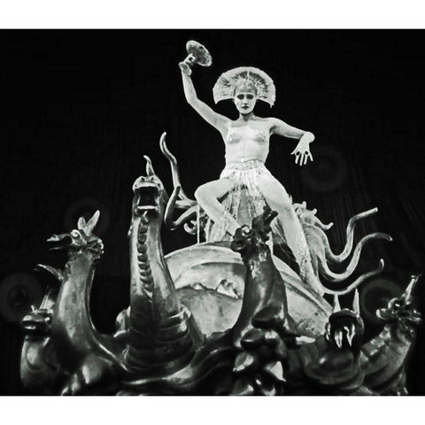 Metropolis - Marias Dance - Production Still White Modern Wood Framed Art Print by Hollywood Photo Archive