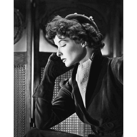 Katherine Hepburn Gold Ornate Wood Framed Art Print with Double Matting by Hollywood Photo Archive