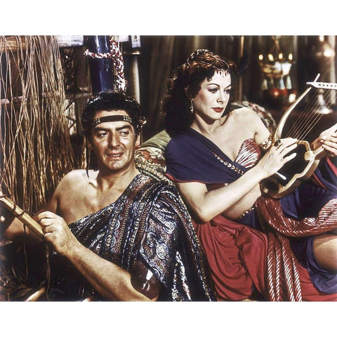 Samson and Delilah - Production Still Black Modern Wood Framed Art Print with Double Matting by Hollywood Photo Archive