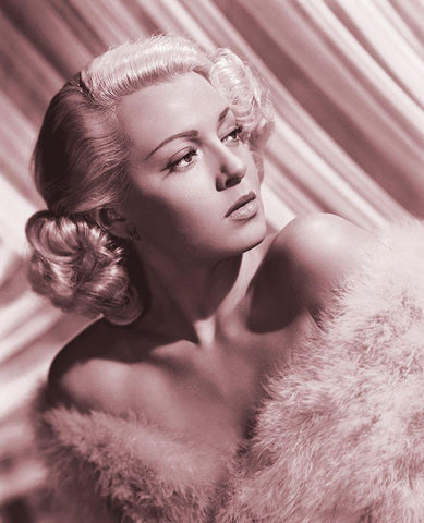 Lana Turner White Modern Wood Framed Art Print with Double Matting by Hollywood Photo Archive