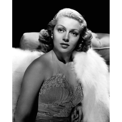 Lana Turner Black Modern Wood Framed Art Print with Double Matting by Hollywood Photo Archive