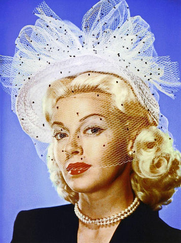 Lana Turner White Modern Wood Framed Art Print with Double Matting by Hollywood Photo Archive