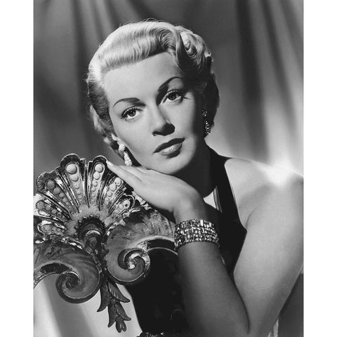 Lana Turner White Modern Wood Framed Art Print by Hollywood Photo Archive