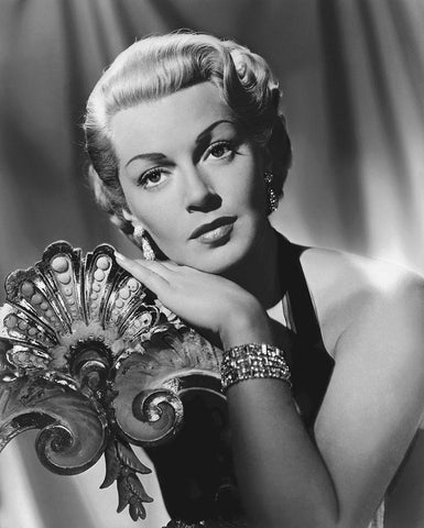 Lana Turner Black Ornate Wood Framed Art Print with Double Matting by Hollywood Photo Archive