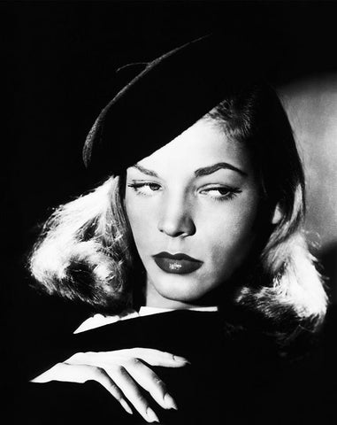 The Big Sleep - Lauren Bacall White Modern Wood Framed Art Print with Double Matting by Hollywood Photo Archive