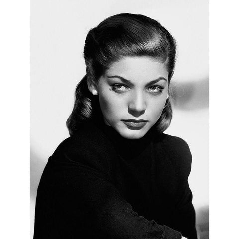 Lauren Bacall White Modern Wood Framed Art Print by Hollywood Photo Archive