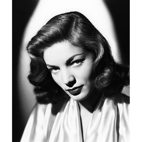 Lauren Bacall White Modern Wood Framed Art Print by Hollywood Photo Archive