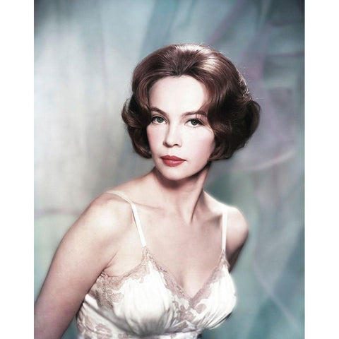 Leslie Caron Black Modern Wood Framed Art Print with Double Matting by Hollywood Photo Archive