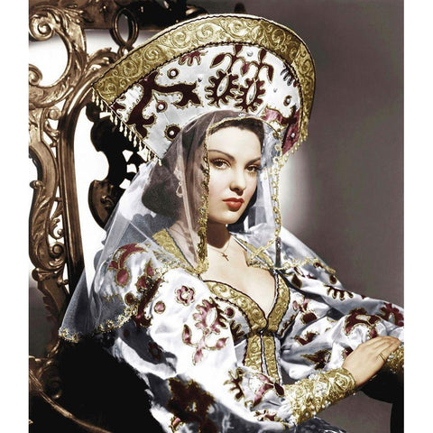 Linda Darnell Gold Ornate Wood Framed Art Print with Double Matting by Hollywood Photo Archive