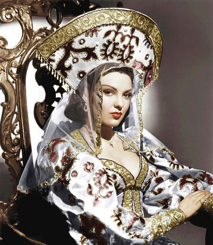 Linda Darnell White Modern Wood Framed Art Print with Double Matting by Hollywood Photo Archive