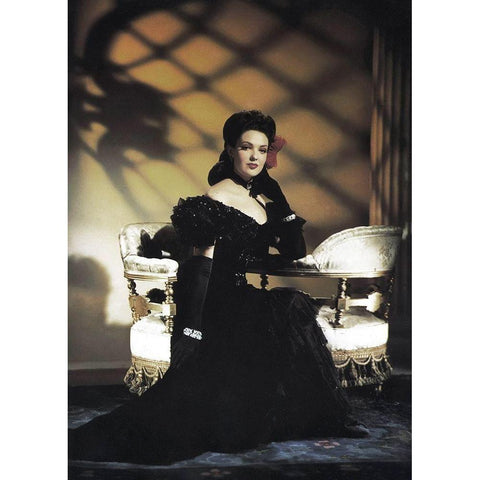 Linda Darnell Black Modern Wood Framed Art Print with Double Matting by Hollywood Photo Archive