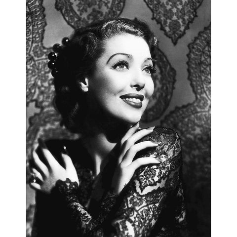 He Stayed For Breakfast - Loretta Young Gold Ornate Wood Framed Art Print with Double Matting by Hollywood Photo Archive