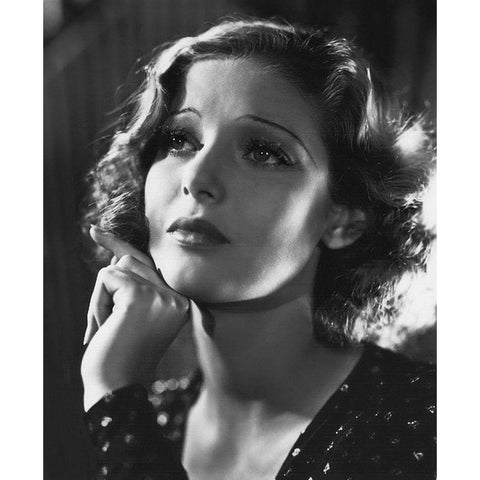 Loretta Young White Modern Wood Framed Art Print by Hollywood Photo Archive