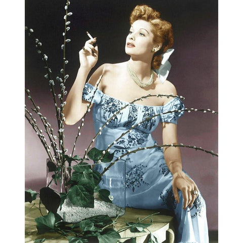 Lucille Ball White Modern Wood Framed Art Print by Hollywood Photo Archive