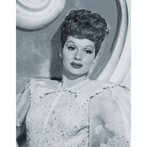 Lucille Ball White Modern Wood Framed Art Print by Hollywood Photo Archive