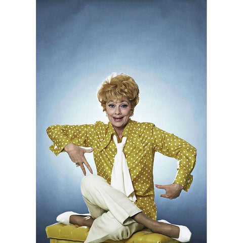 Lucille Ball Black Modern Wood Framed Art Print with Double Matting by Hollywood Photo Archive