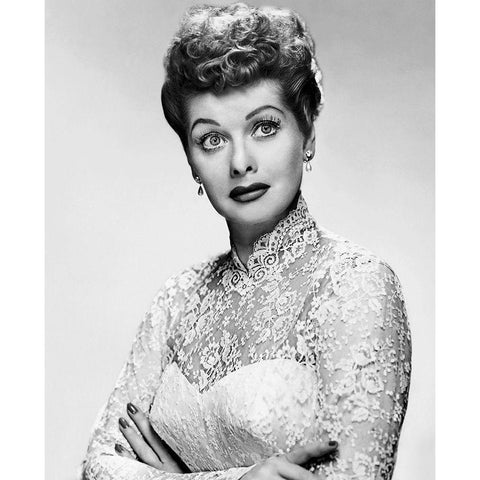 Lucille Ball Black Modern Wood Framed Art Print by Hollywood Photo Archive