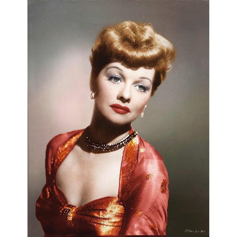 Lucille Ball White Modern Wood Framed Art Print by Hollywood Photo Archive