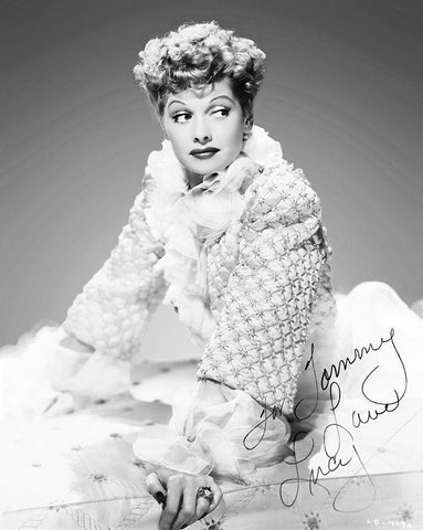 Lucille Ball White Modern Wood Framed Art Print with Double Matting by Hollywood Photo Archive