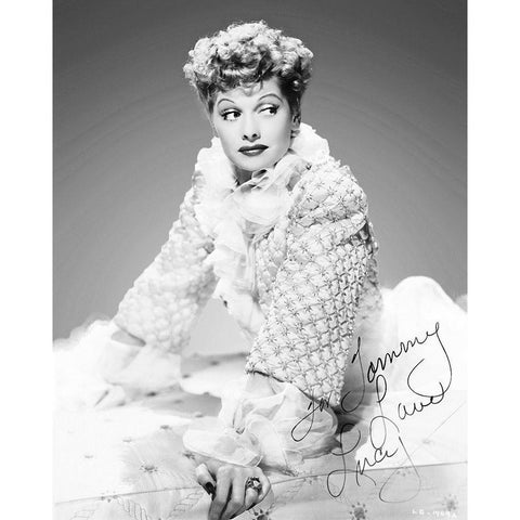 Lucille Ball White Modern Wood Framed Art Print by Hollywood Photo Archive