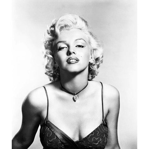 Marilyn Monroe Black Modern Wood Framed Art Print with Double Matting by Hollywood Photo Archive