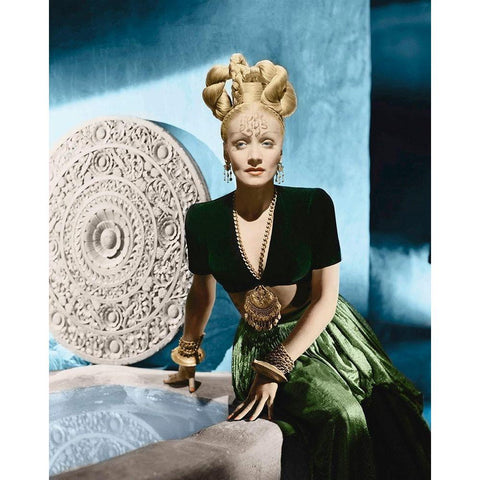 Marlene Dietrich Gold Ornate Wood Framed Art Print with Double Matting by Hollywood Photo Archive