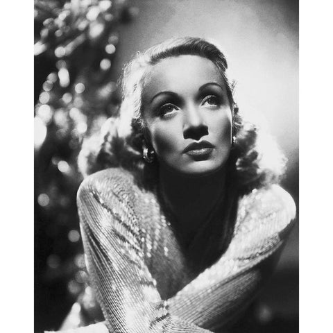 Marlene Dietrich Gold Ornate Wood Framed Art Print with Double Matting by Hollywood Photo Archive