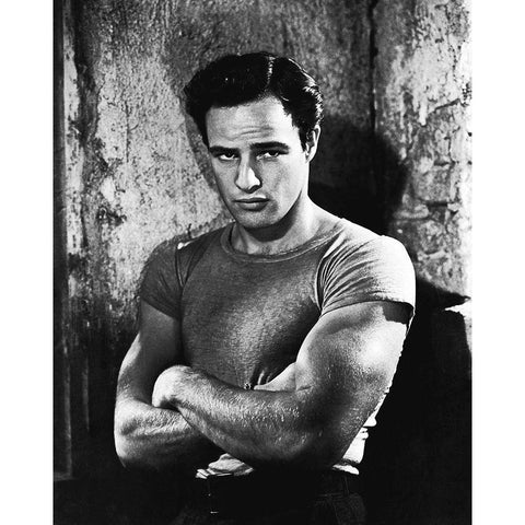 Marlon Brando in A Streetcar Named Desire Gold Ornate Wood Framed Art Print with Double Matting by Hollywood Photo Archive