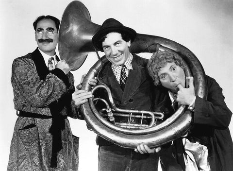 Marx Brothers White Modern Wood Framed Art Print with Double Matting by Hollywood Photo Archive