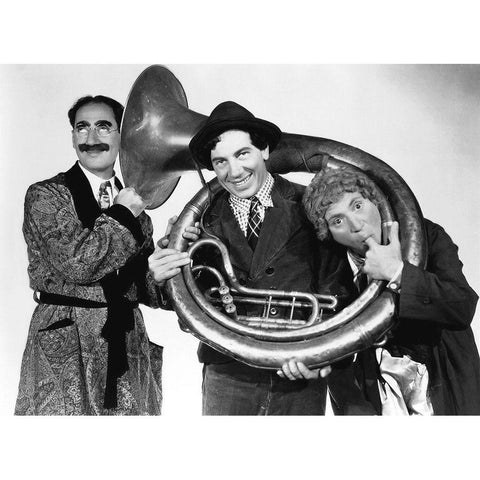 Marx Brothers White Modern Wood Framed Art Print by Hollywood Photo Archive