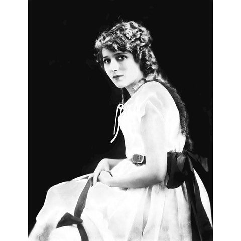 Mary Pickford White Modern Wood Framed Art Print by Hollywood Photo Archive