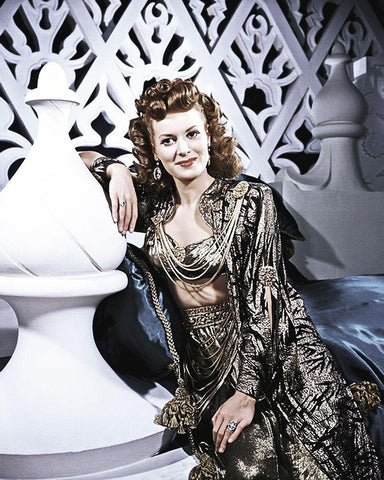 Maureen OHara in Sinbad the Sailor Black Ornate Wood Framed Art Print with Double Matting by Hollywood Photo Archive