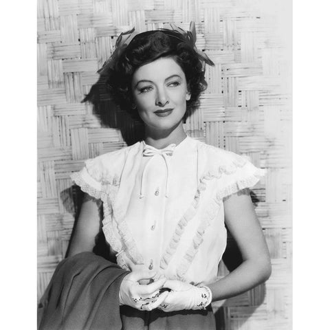 Myrna Loy Black Modern Wood Framed Art Print with Double Matting by Hollywood Photo Archive