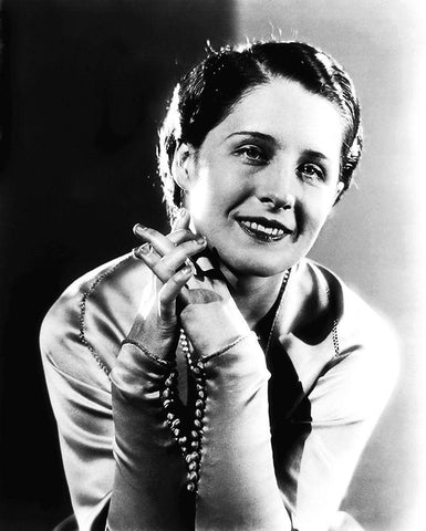 Norma Shearer White Modern Wood Framed Art Print with Double Matting by Hollywood Photo Archive