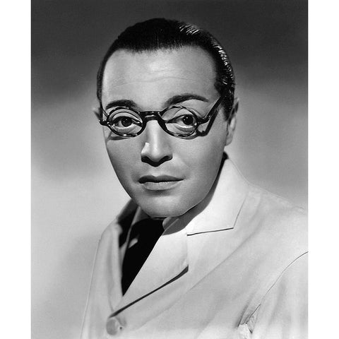 Peter Lorre - Mr. Moto White Modern Wood Framed Art Print by Hollywood Photo Archive