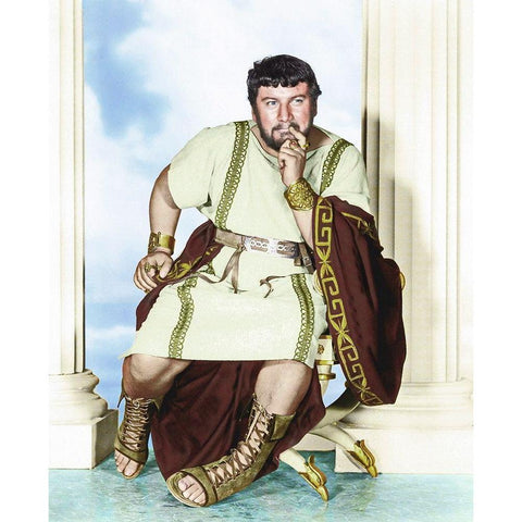 Peter Ustinov Gold Ornate Wood Framed Art Print with Double Matting by Hollywood Photo Archive