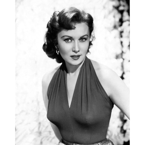 Rhonda Fleming Black Modern Wood Framed Art Print with Double Matting by Hollywood Photo Archive